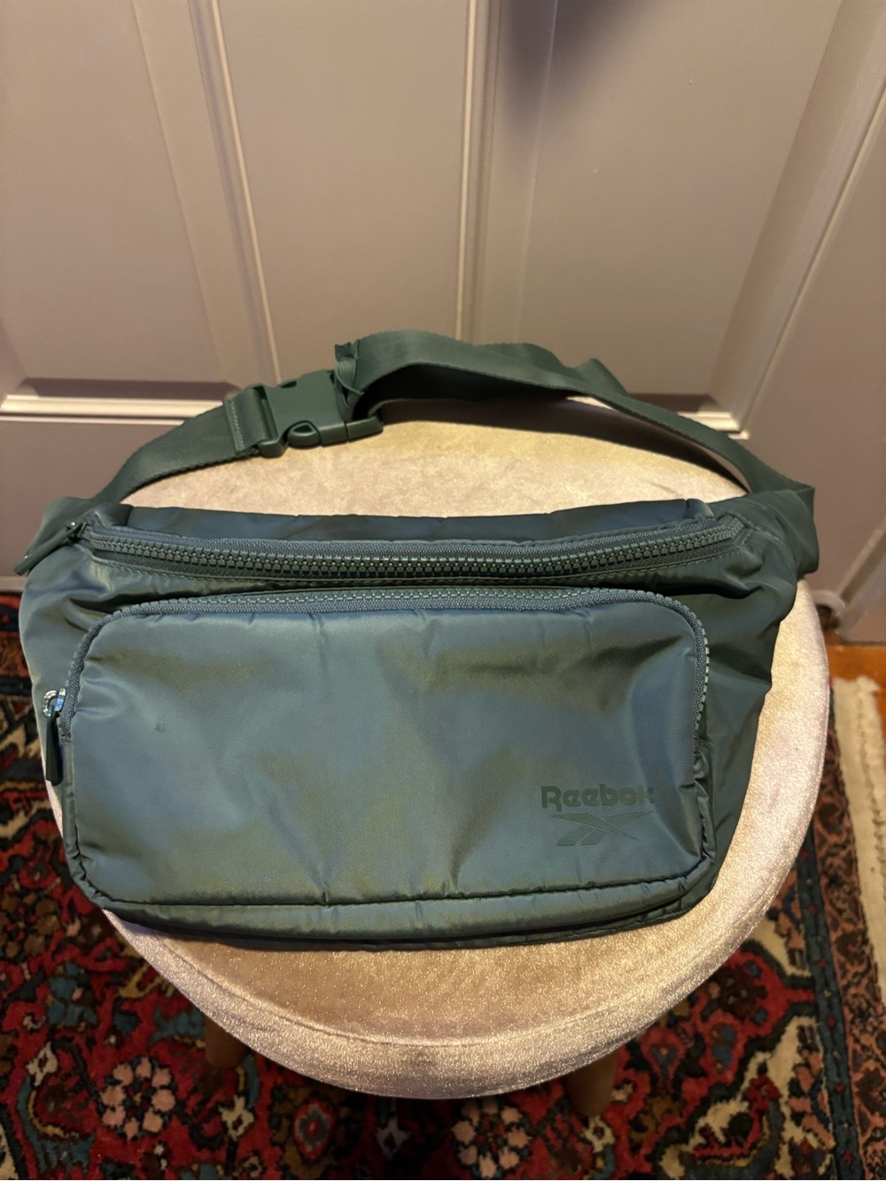 Reebok Green Waist Bag with Front Zip Pocket